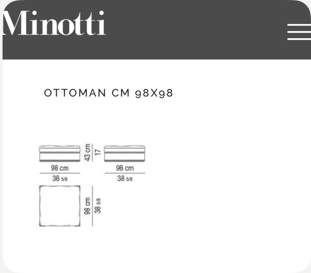 Minotti Powell modulaire bank met poef – stof categorie G – foto 10