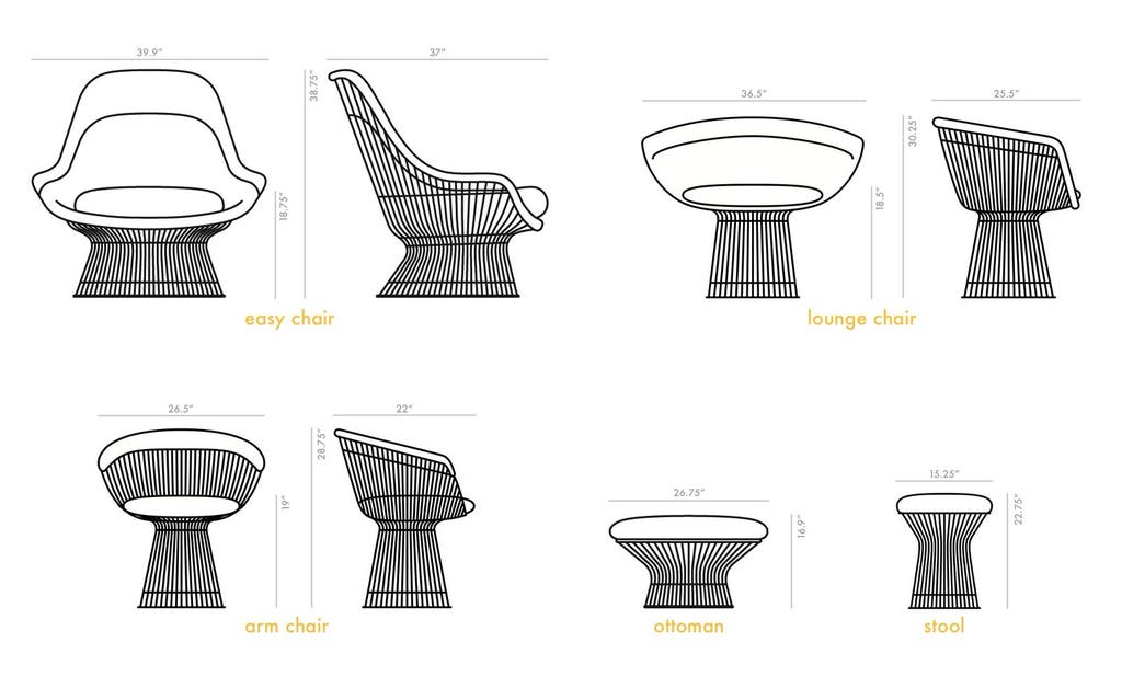 Knoll Warren Platner fauteuil – 18-karaats goudafwerking – foto 5