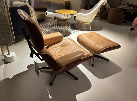 Vitra Eames Lounge Chair XL met Ottoman – palissander en Caramel leer – foto 2