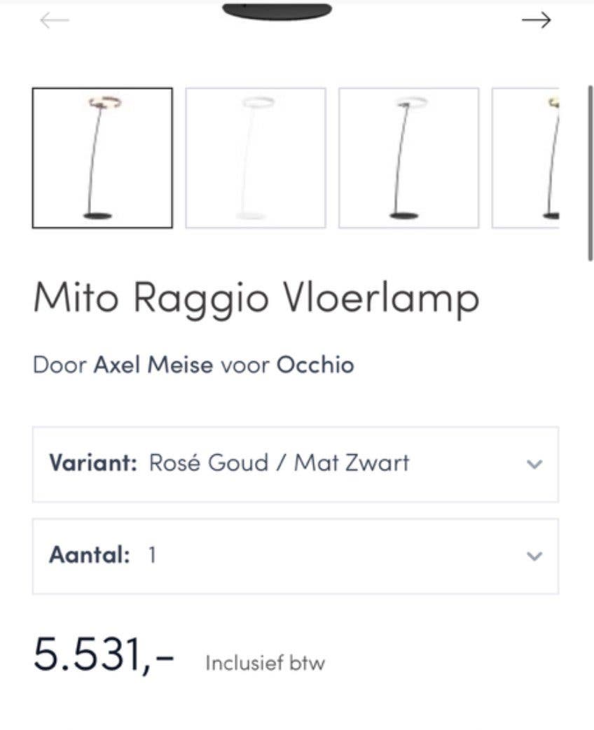 Occhio Mito Raggio vloerlamp – brons, 60 cm – foto 3