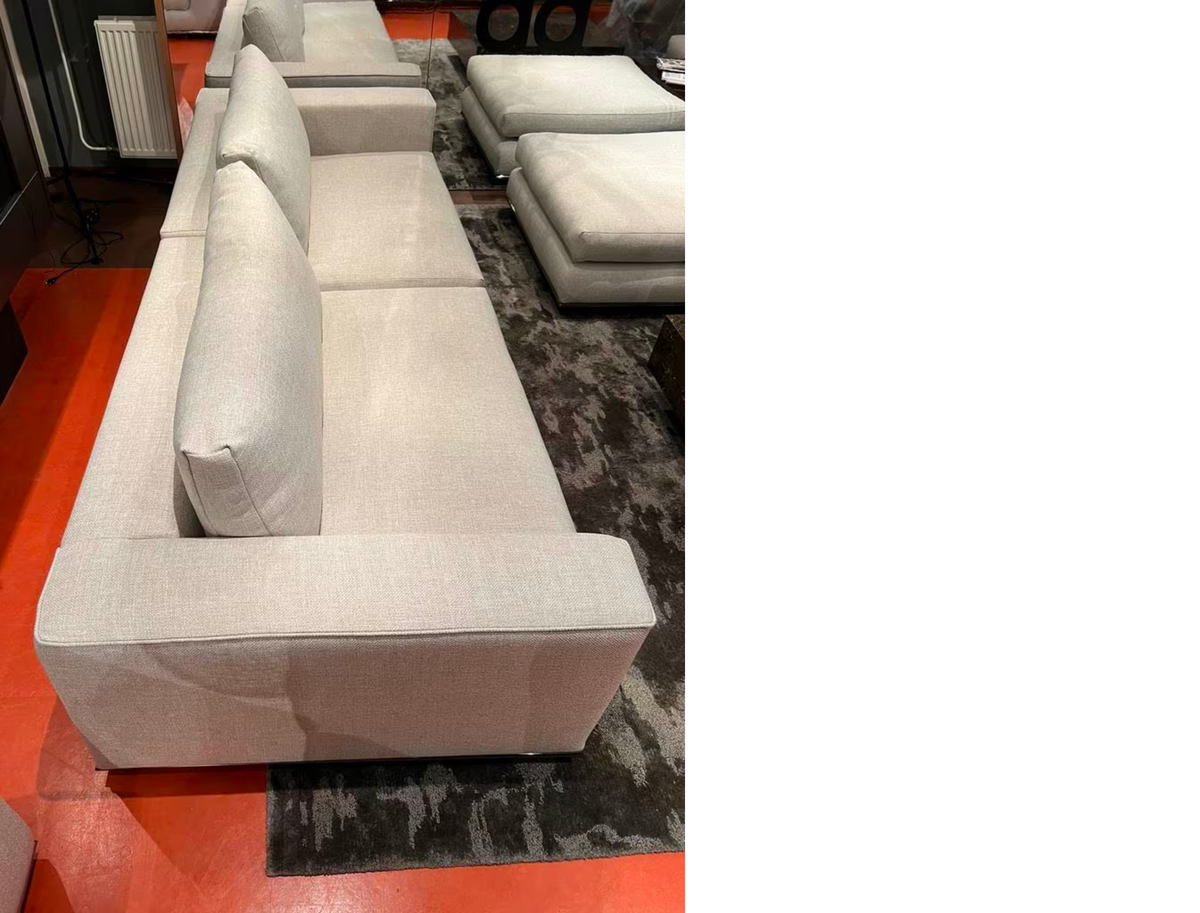 Minotti Hamilton 104x314 cm in fabric Pitti Corda ecru mix