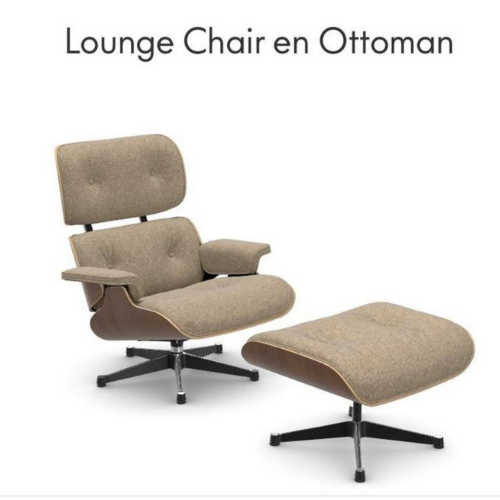 Vitra Lounge-Sessel + Hocker XL Walnuss