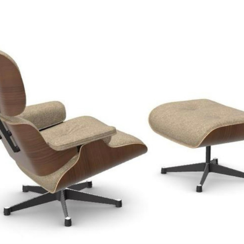 Vitra Lounge-Sessel + Hocker XL Walnuss