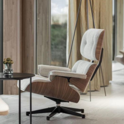Vitra Lounge-Sessel + Hocker XL Walnuss