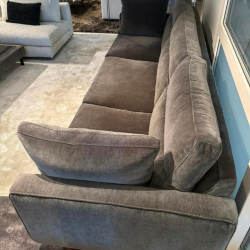 Enzo Luca bank Ombra 290cm + Pouf topcomfort velours stof