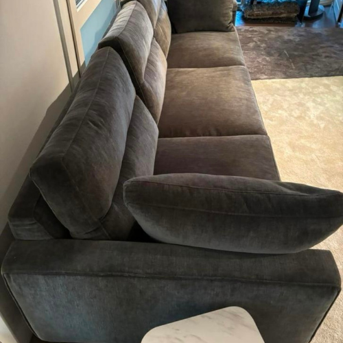 Enzo Luca bank Ombra 290cm + Pouf topcomfort velours stof