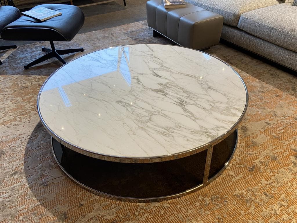 Minotti Hubert salontafel – Calacatta Oro marmer, 120 cm – foto 1