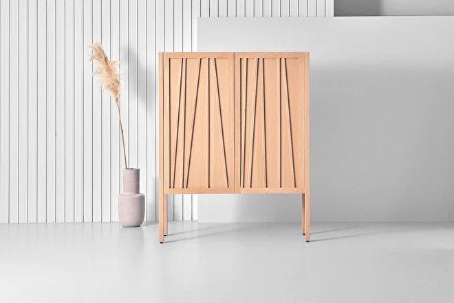 Enzo Luca designkast – massief eiken – foto 1