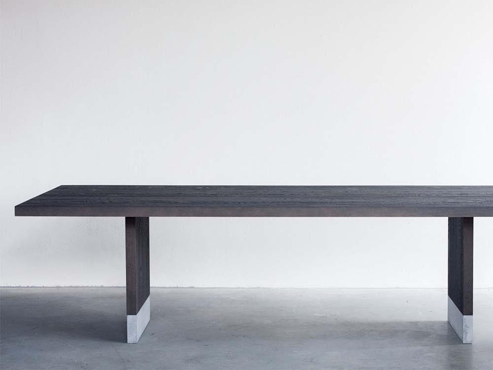 Van Rossum Common eettafel – zwart geborsteld eiken, 100 × 280 cm – foto 1