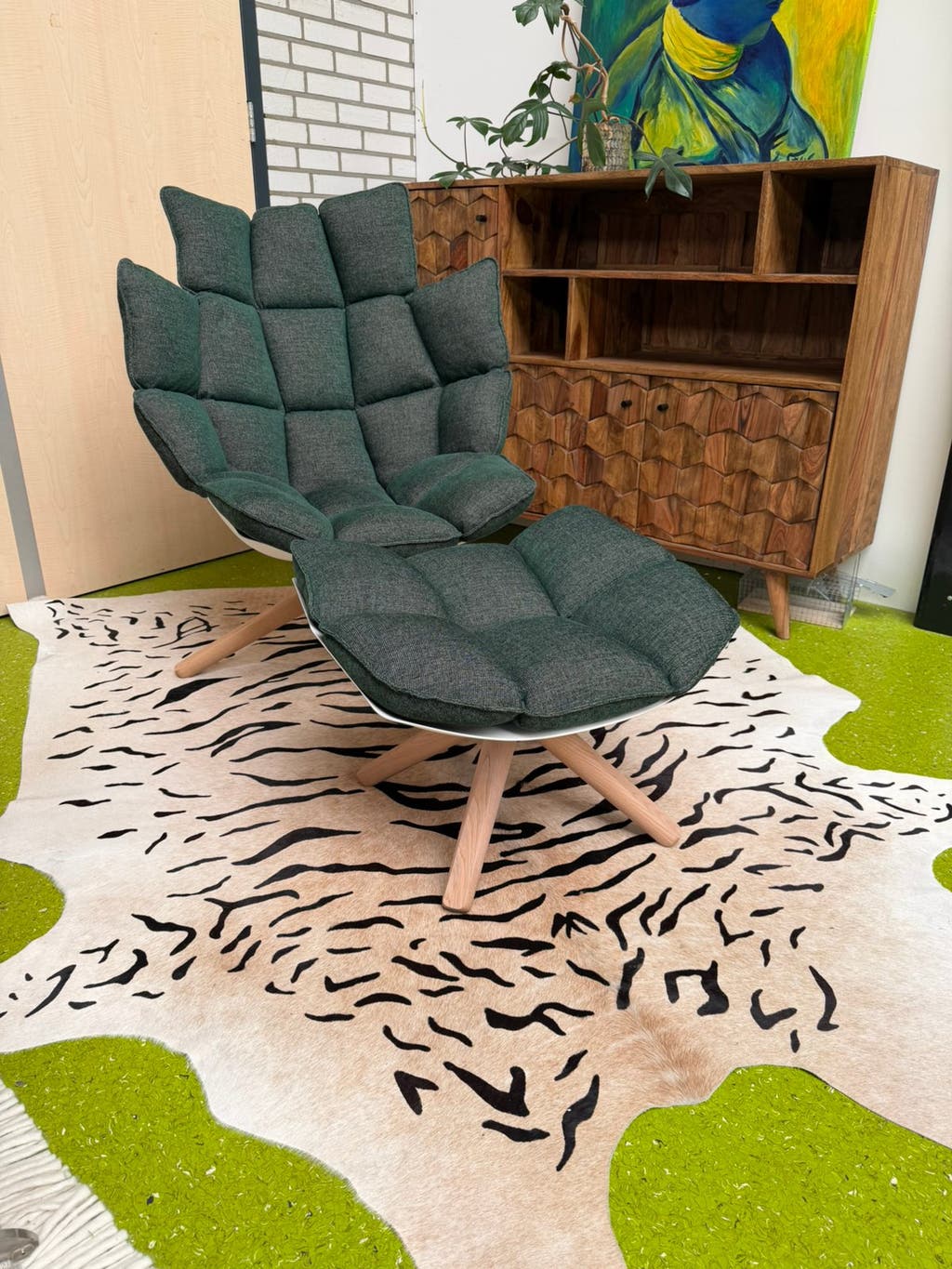 B&B Italia Husk fauteuil en Ottoman – hoge rugleuning – foto 1
