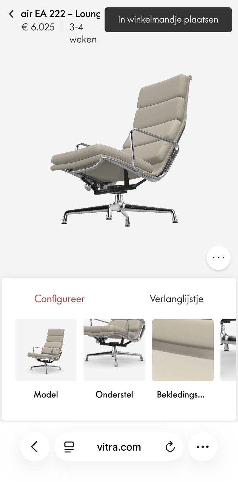 Vitra Eames Lounge Chair EA 222 – leer in Clay – foto 15