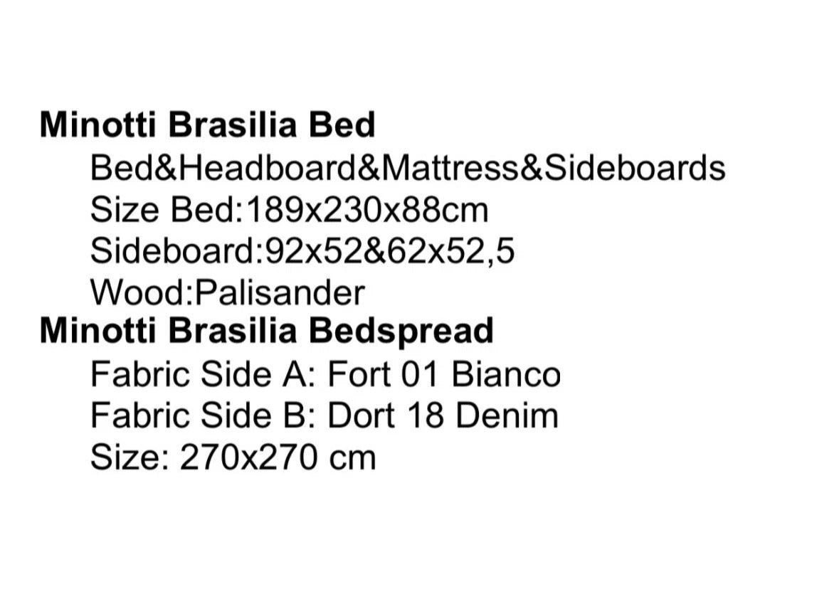 Minotti bed Brasilia 180x200cm mattress size