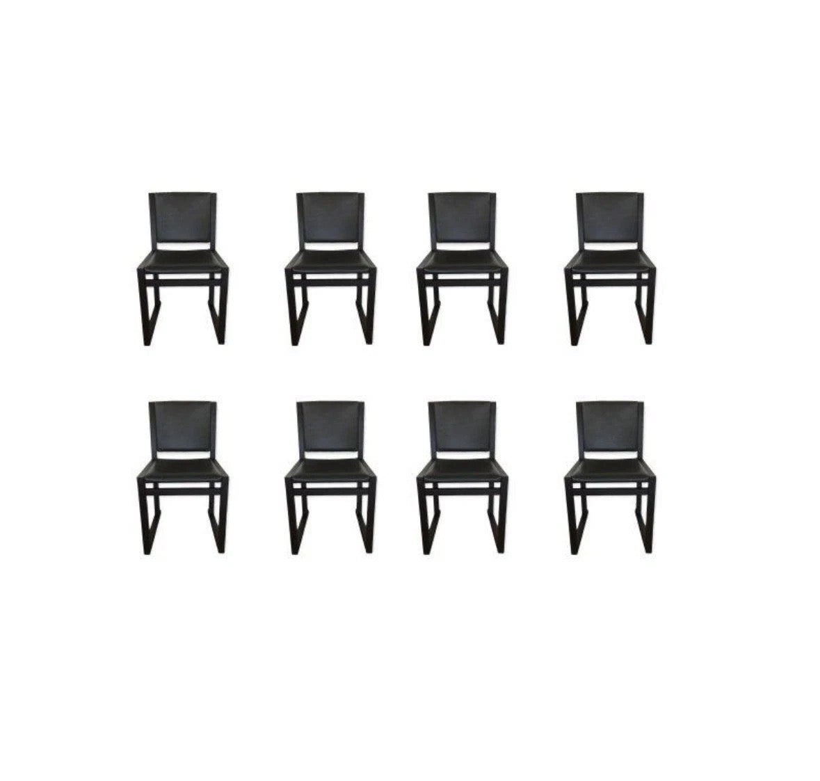 B&B Italia Maxalto Musa dining chairs brushed oak Kota Leather