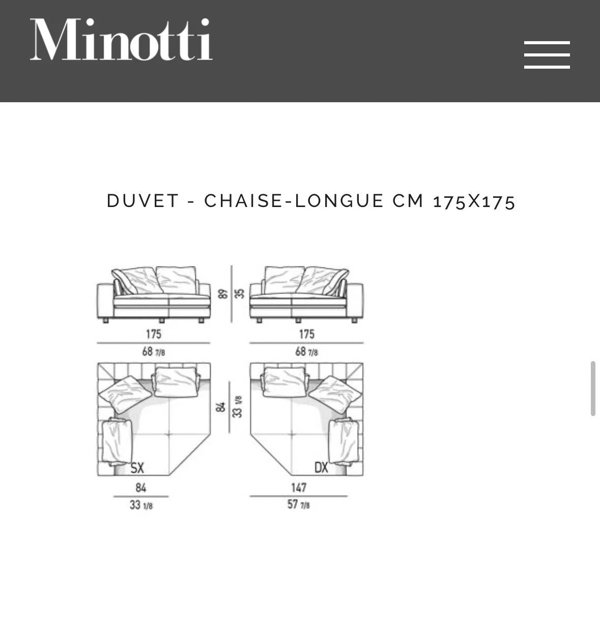 Minotti Freeman modulares Ecksofa 175x392cm Stoff Kat. G