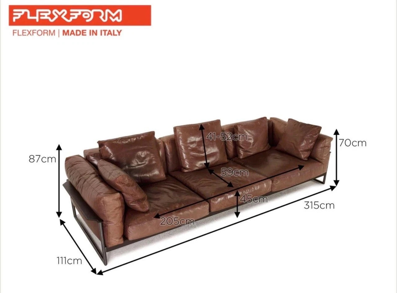 Flexform Flexform Zeno 5 zits Premium Leder Testa di Moro