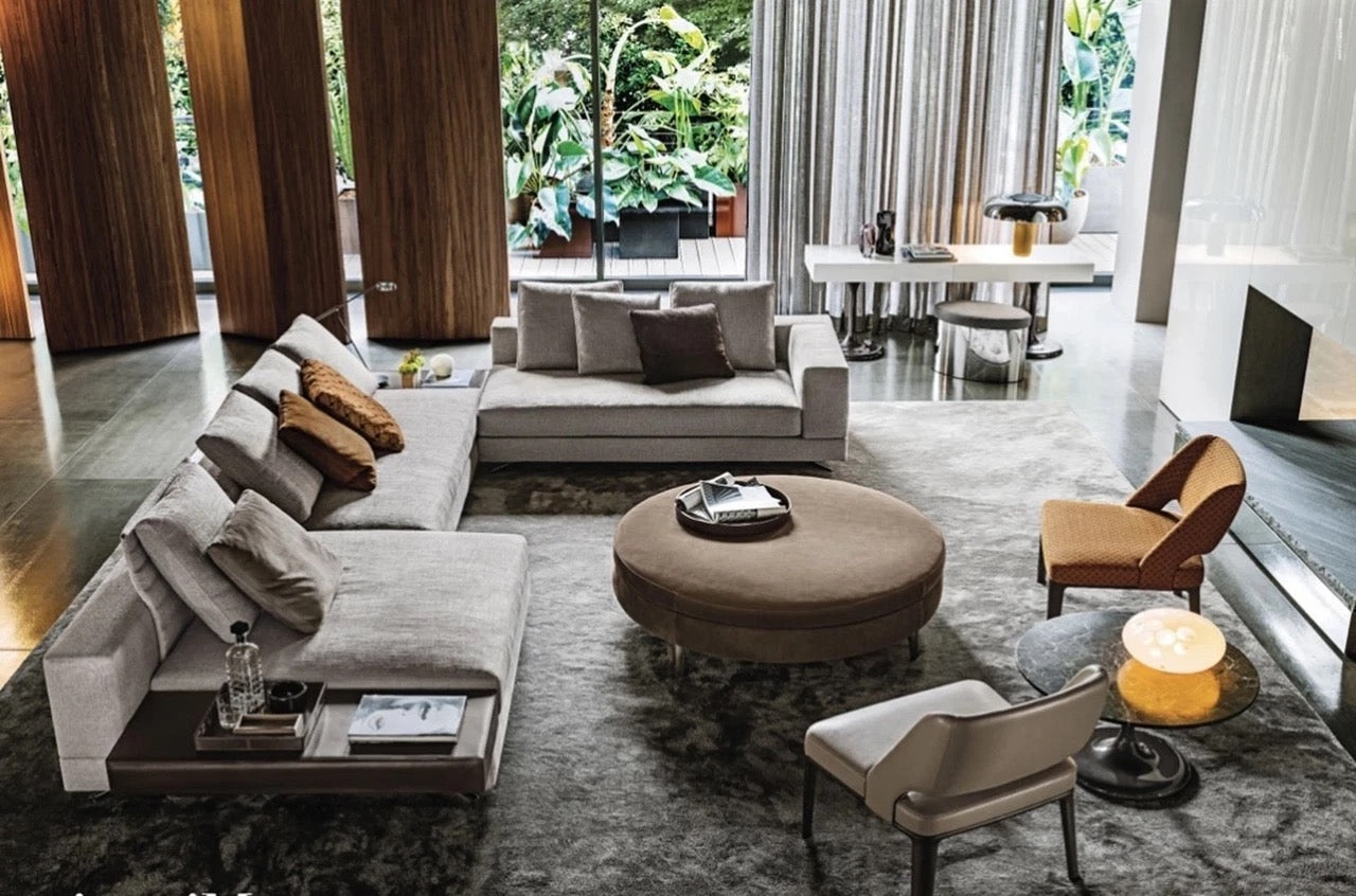 Minotti White Modular Corner Sofa – Flexible and Innovative Design