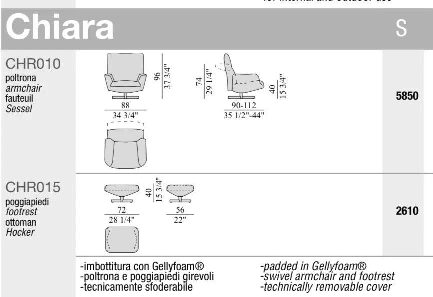 Edra Chiara Lounge-Sessel + Hocker