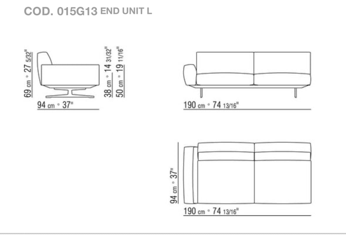 Zgan Flexform Softdream Sof 94x293cm cat Extra show model