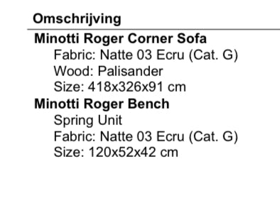 Minotti Roger configuration 326x418cm in fabric Cat G