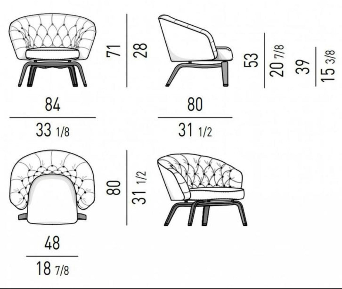 Minotti Winston Armchair fabric G bouclé mix gray/blue/ecru