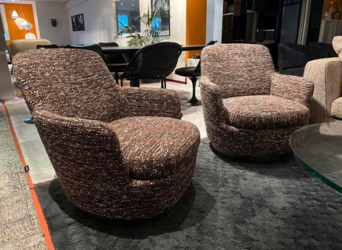 Minotti Jacques draaibare fauteuils showmodel