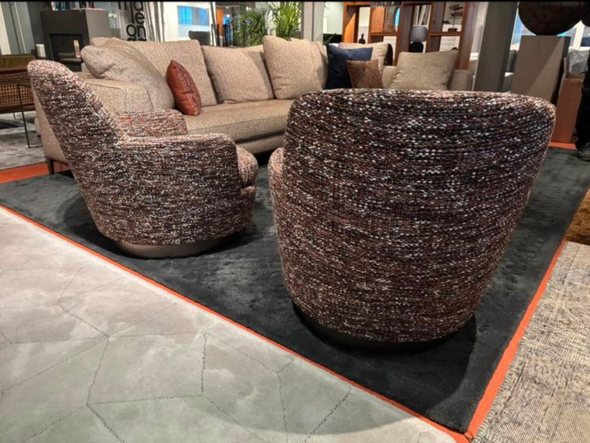 Minotti Jacques draaibare fauteuils showmodel