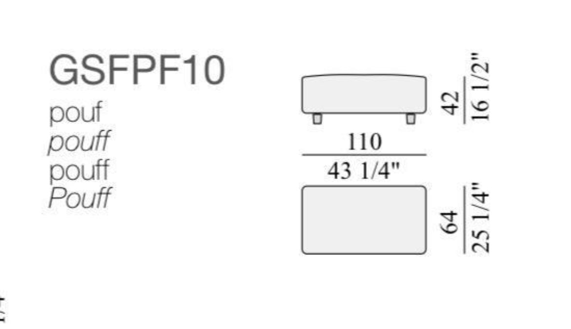 Minotti Quincy Pouf/Ottoman in nubuck leather