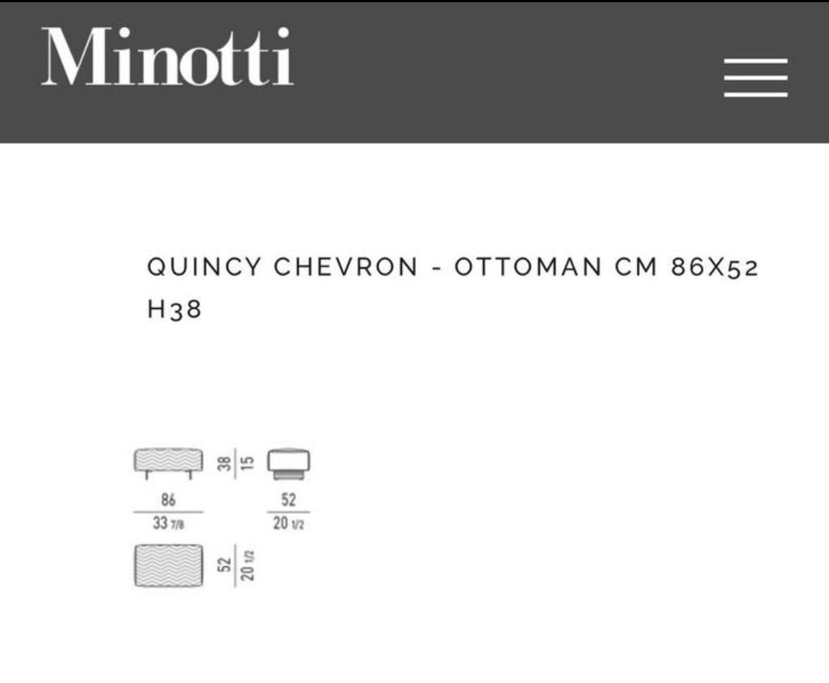 Minotti Quincy Pouf/Ottoman in nubuck leather