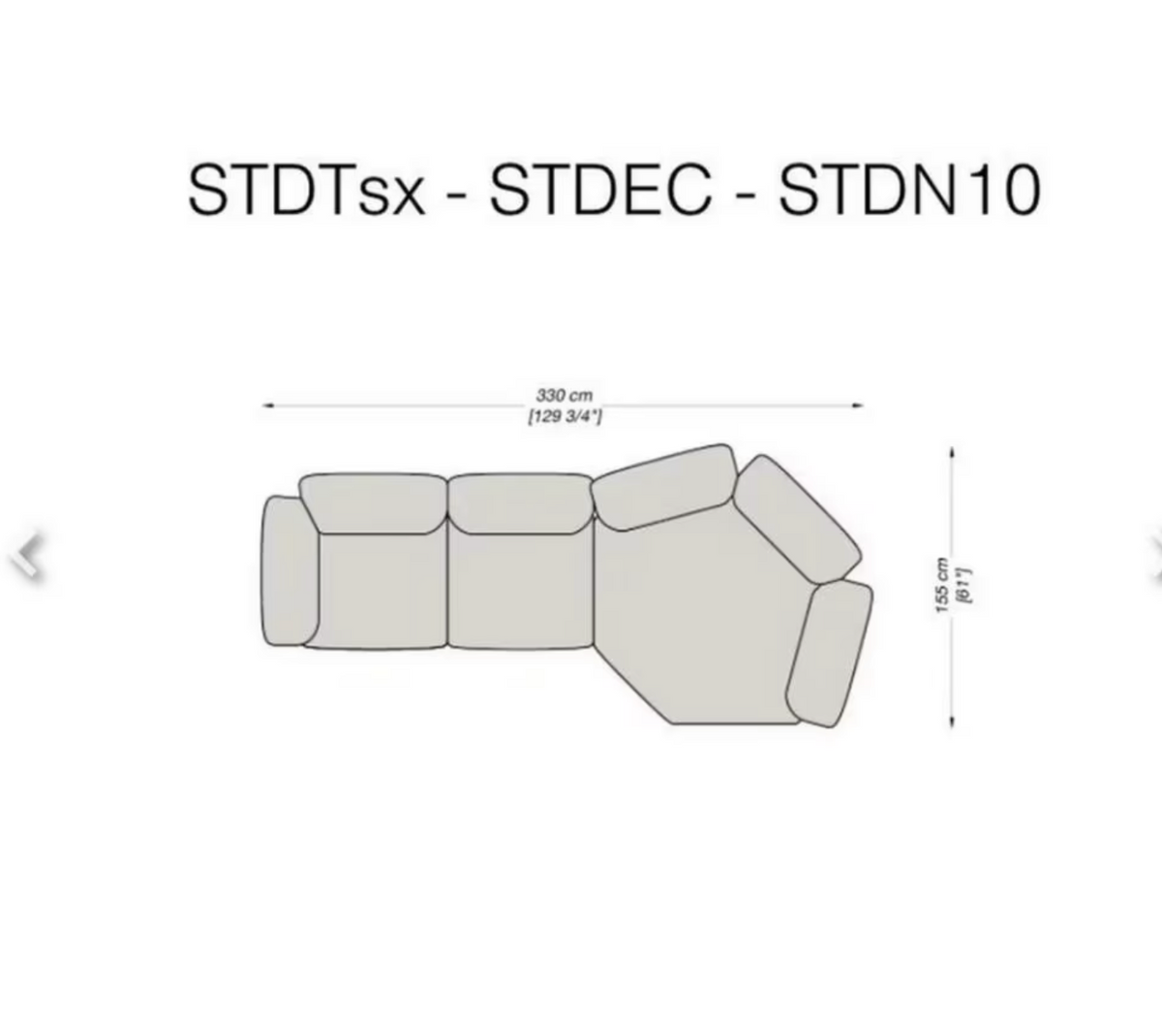 Edra “Standard” modulaire hoekbank stof T Chenille