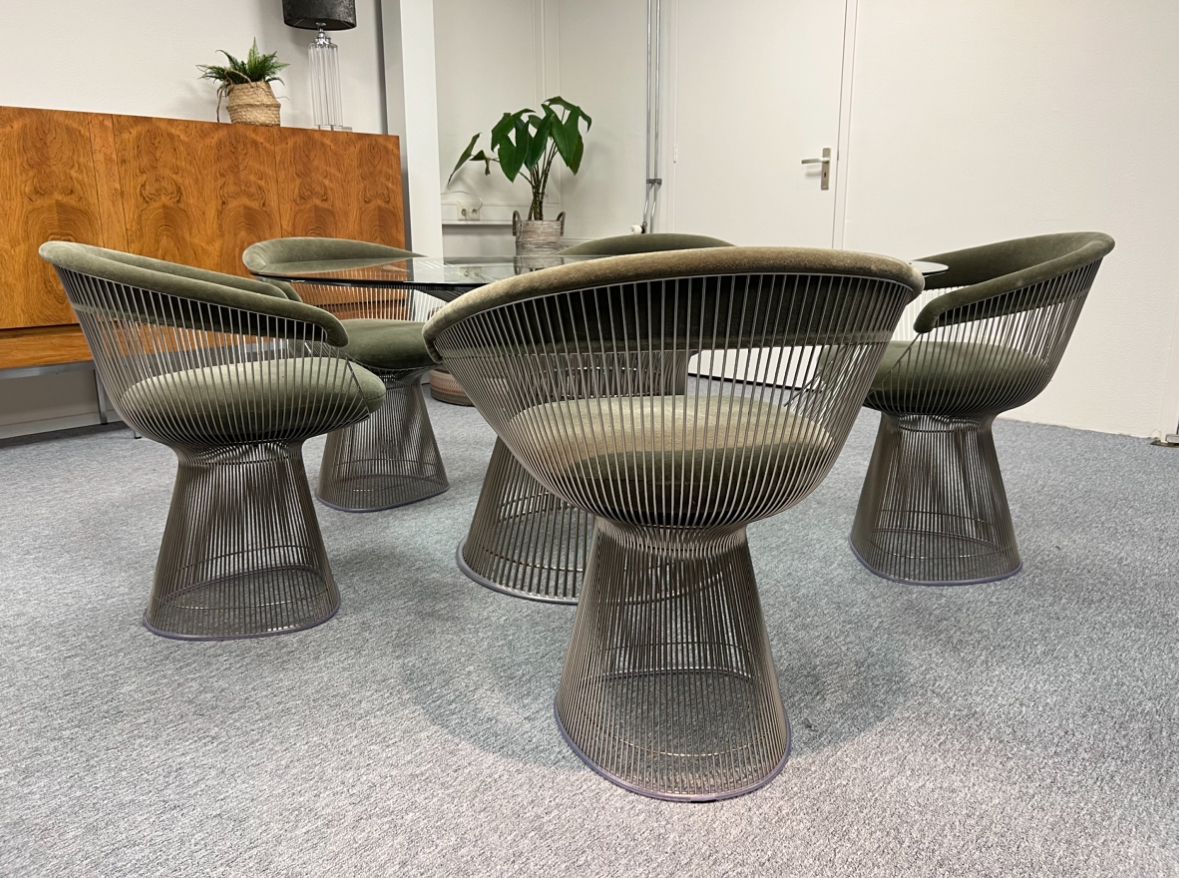 Original-Set von Knoll Warren Platner, 5 Esszimmerstühle, 1 Tisch