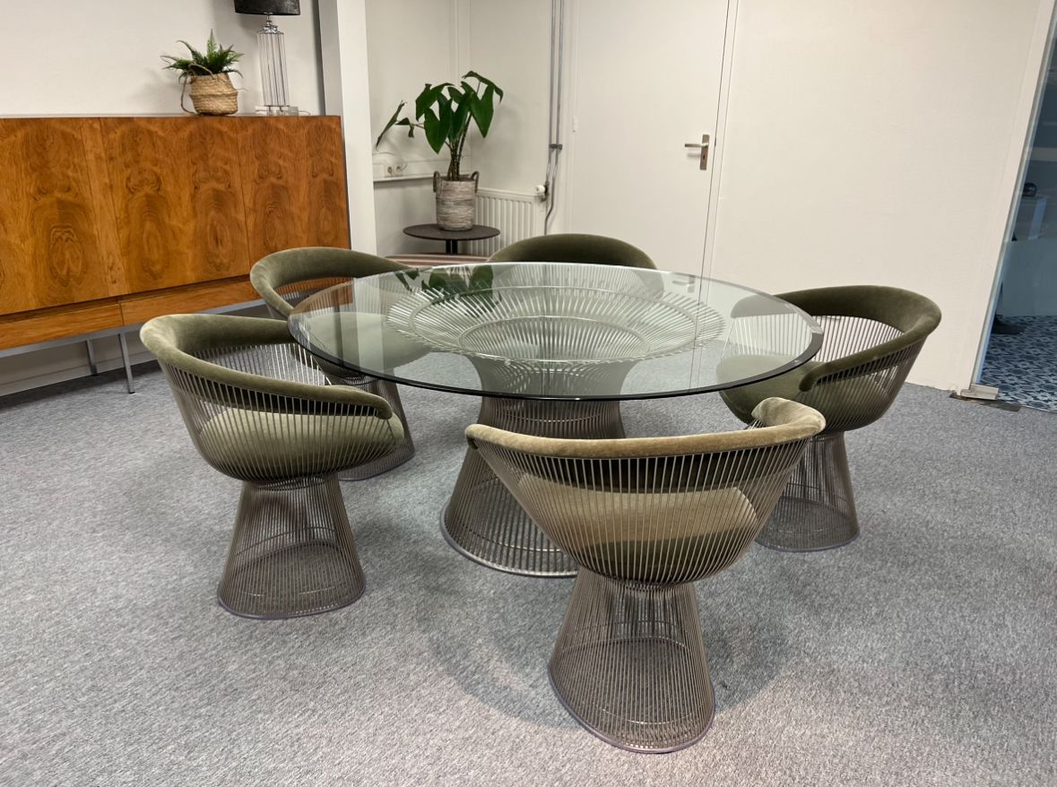 Original-Set von Knoll Warren Platner, 5 Esszimmerstühle, 1 Tisch