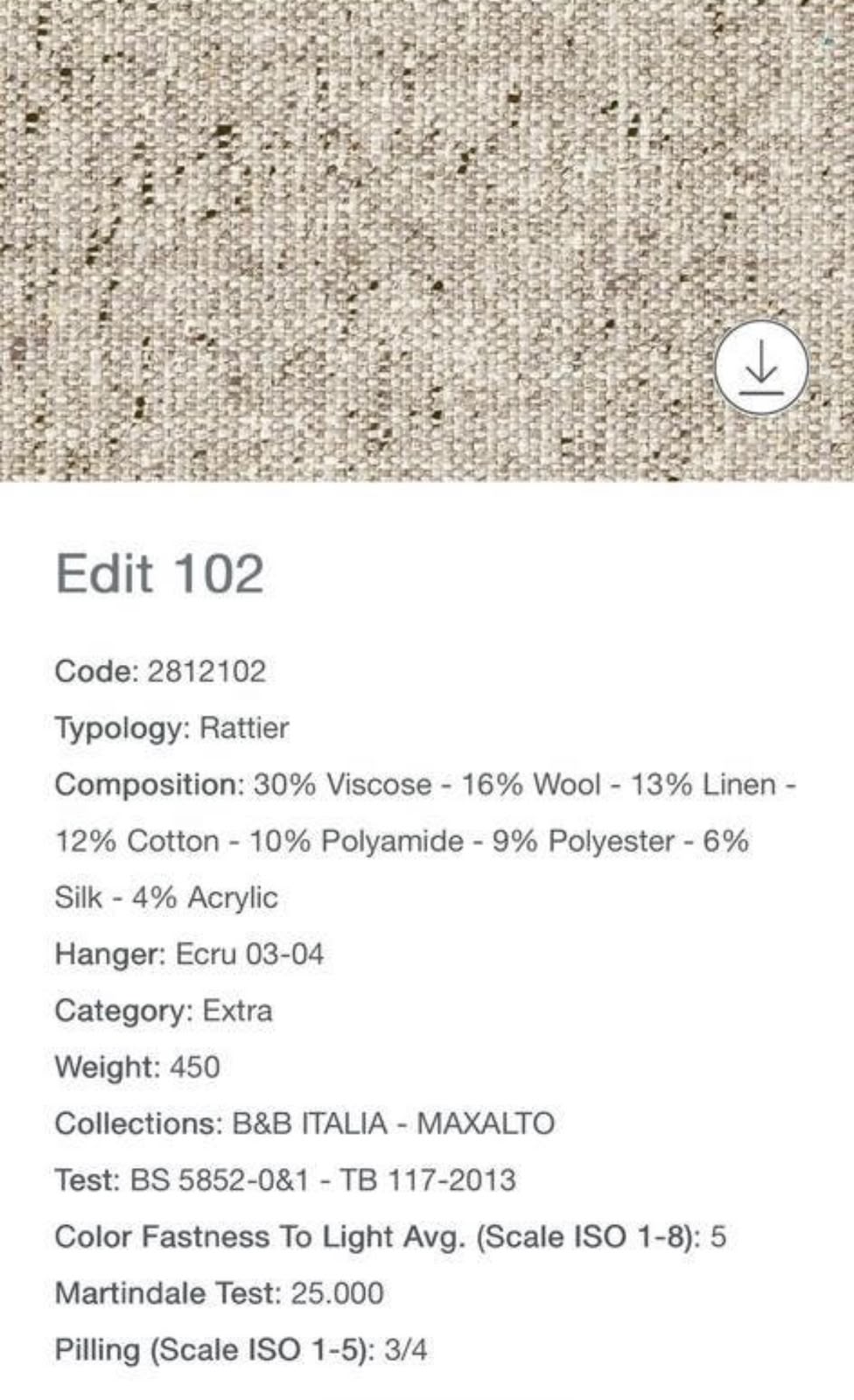 Nwe B&B Italia Tufty Time Too hoekbank cat.Extra 320x150cm