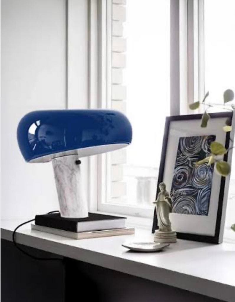 Flos Snoopy tafellamp – blauwe kap en marmeren voet – foto 5