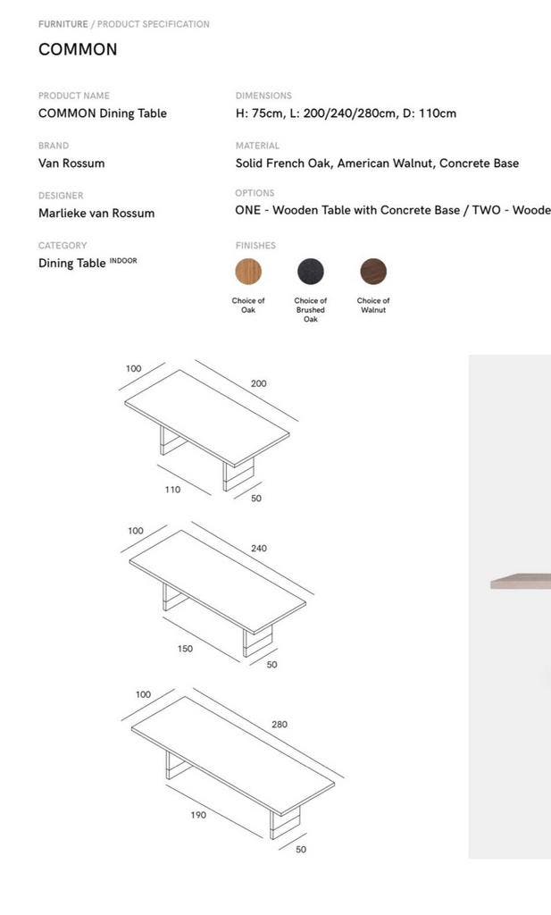 Van Rossum Common eettafel – zwart geborsteld eiken, 100 × 280 cm – foto 5
