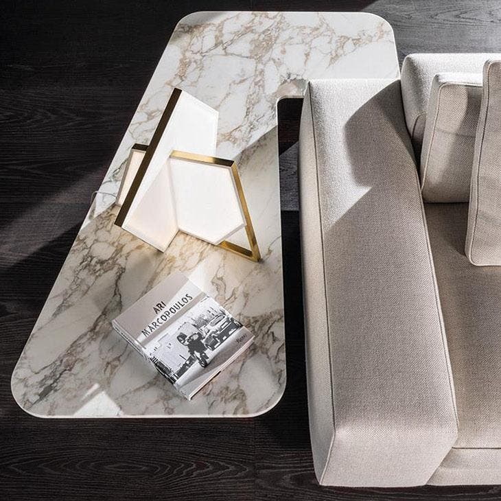 Minotti Song Corner console – Calacatta Oro marmer – foto 1
