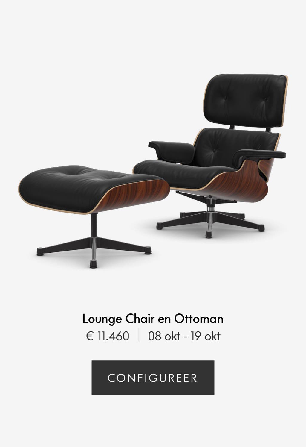 Vitra Eames Lounge Chair XL en Ottoman – premium palissander – foto 4