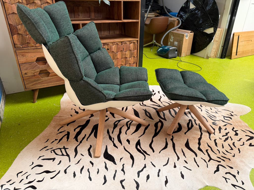 B&B Italia Husk fauteuil en Ottoman – hoge rugleuning – foto 2