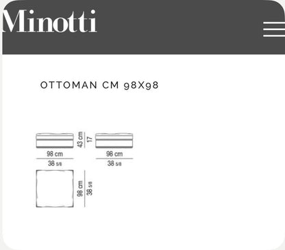 Minotti Powell modulaire bank met poef – stof categorie G – foto 10
