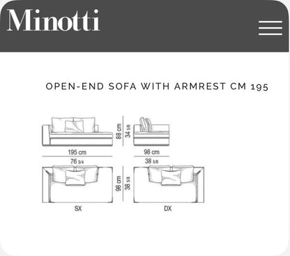 Minotti Powell modulaire bank met poef – stof categorie G – foto 9