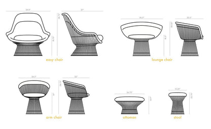 Knoll Warren Platner fauteuil – 18-karaats goudafwerking – foto 5