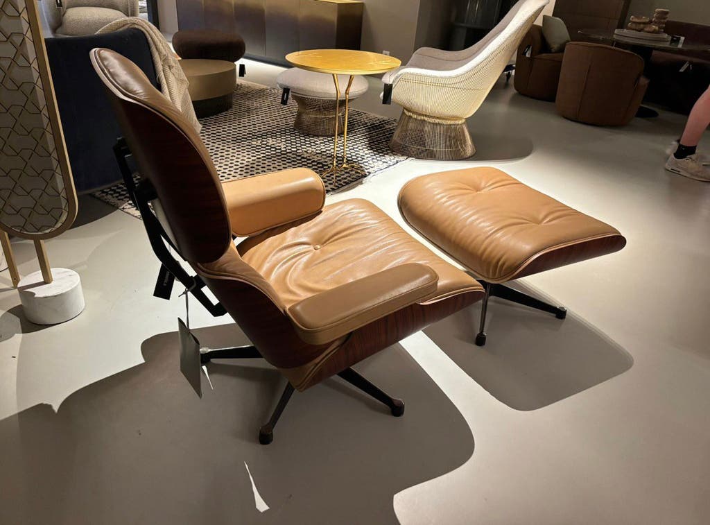 Vitra Eames Lounge Chair XL met Ottoman – palissander en Caramel leer – foto 2
