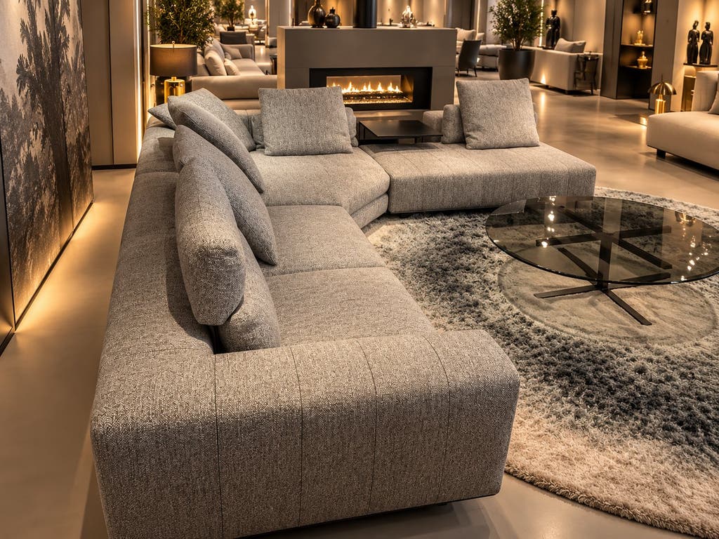 Minotti Freeman hoekbank 350x300cm 3 elementen LP € 20.000,-