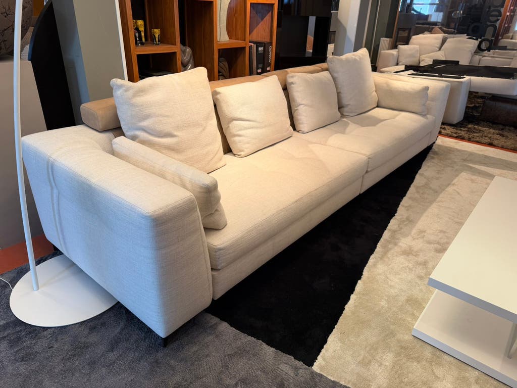 Minotti Blazer bank – 108 × 356 cm, leren hoofdsteunen – foto 7