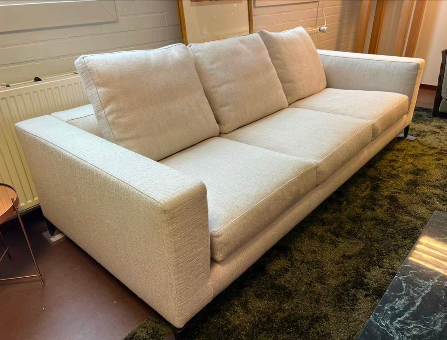 Zgan Minotti Andersen sofa 103x246cm in ecru beige fabric