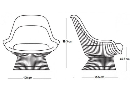 Knoll Warren Platner fauteuil – 18-karaats goudafwerking – foto 4
