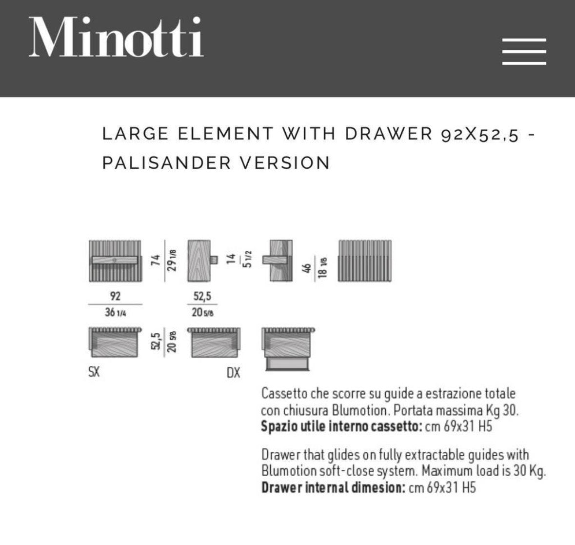 Minotti Bett Brasilia 180x200cm Matratzengröße