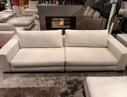 Minotti Hamilton 104x314 cm in stof Pitti Corda ecru mix