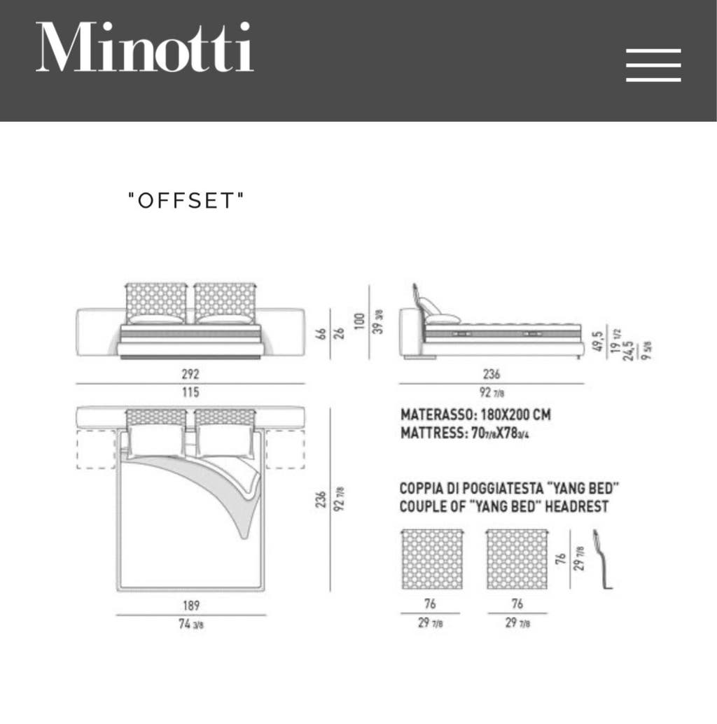 Minotti Yang bed – matrasmaat 180 × 200/210 cm – foto 15