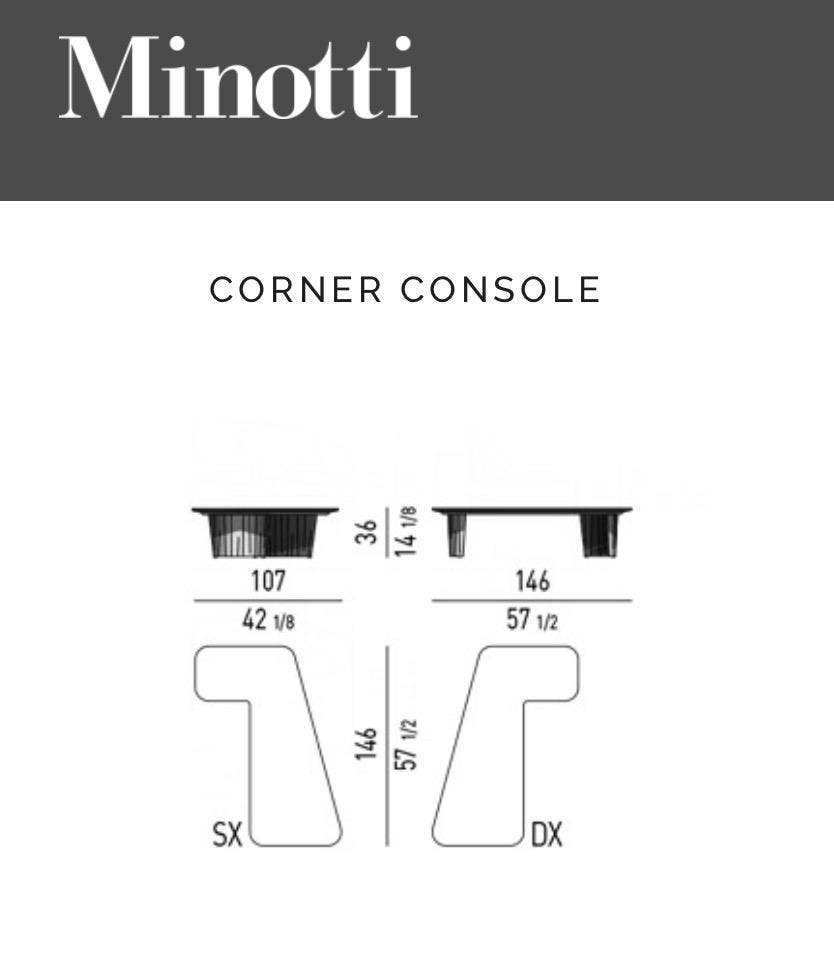 Minotti Song Corner console – geborsteld iepenhout – foto 2