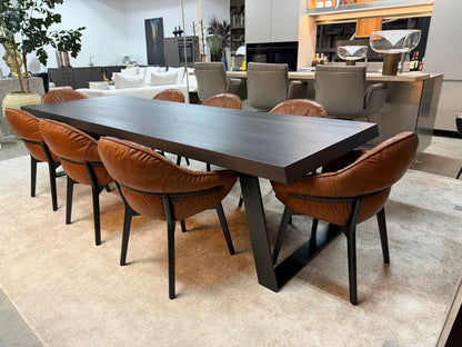 Freifrau Marie fauteuils – cognackleurig Adorra leer, 8 stuks – foto 8